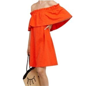 H&M Orange Off-Shoulder Mini Dress